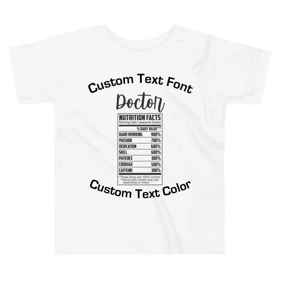 Custom Professions Nutrition Facts T-Shirt - ART-TSH059 - ARTFULANE