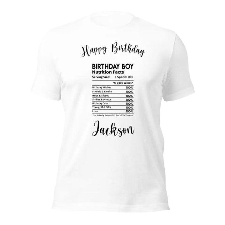 Custom Occasions Nutrition Facts T-Shirt - ART-TSH062 - ARTFULANE