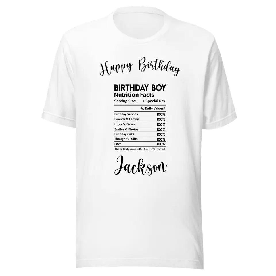 Custom Occasions Nutrition Facts T-Shirt - ART-TSH062 - ARTFULANE