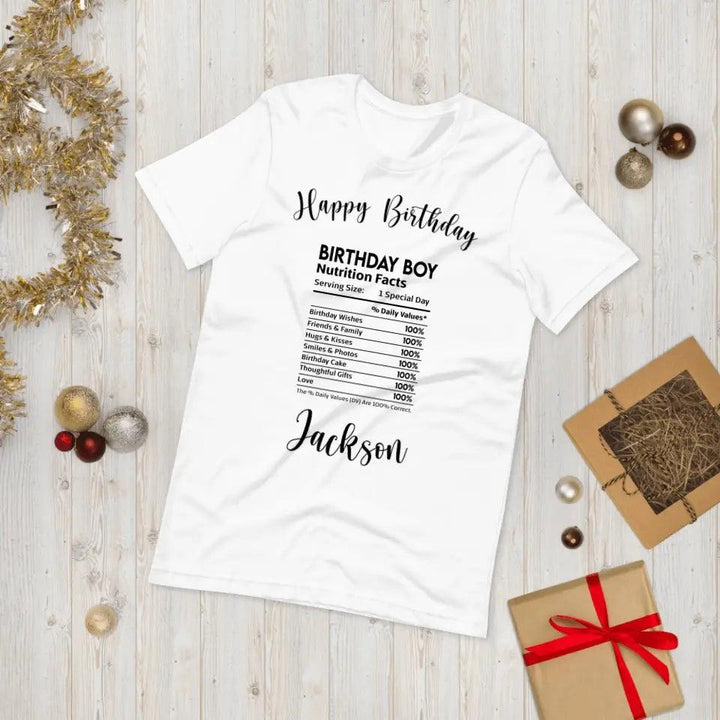 Custom Occasions Nutrition Facts T-Shirt - ART-TSH062 - ARTFULANE