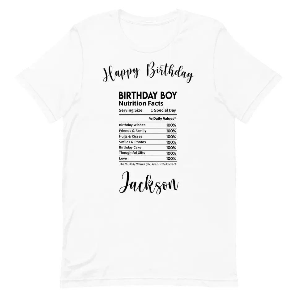 Custom Occasions Nutrition Facts T-Shirt - ART-TSH062 - ARTFULANE