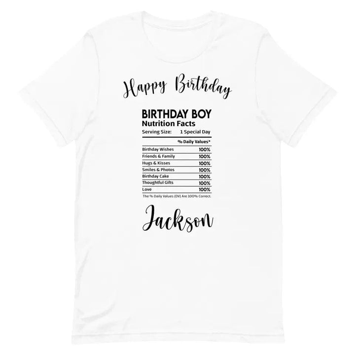 Custom Occasions Nutrition Facts T-Shirt - ART-TSH062 - ARTFULANE