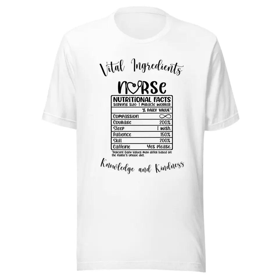 Custom Nurse Nutrition Facts T-Shirt - ART-TSH063 - ARTFULANE