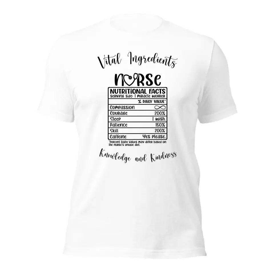 Custom Nurse Nutrition Facts T-Shirt - ART-TSH063 - ARTFULANE