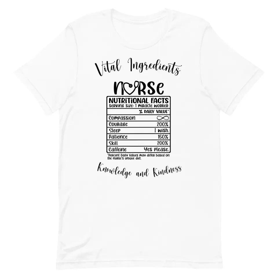 Custom Nurse Nutrition Facts T-Shirt - ART-TSH063 - ARTFULANE