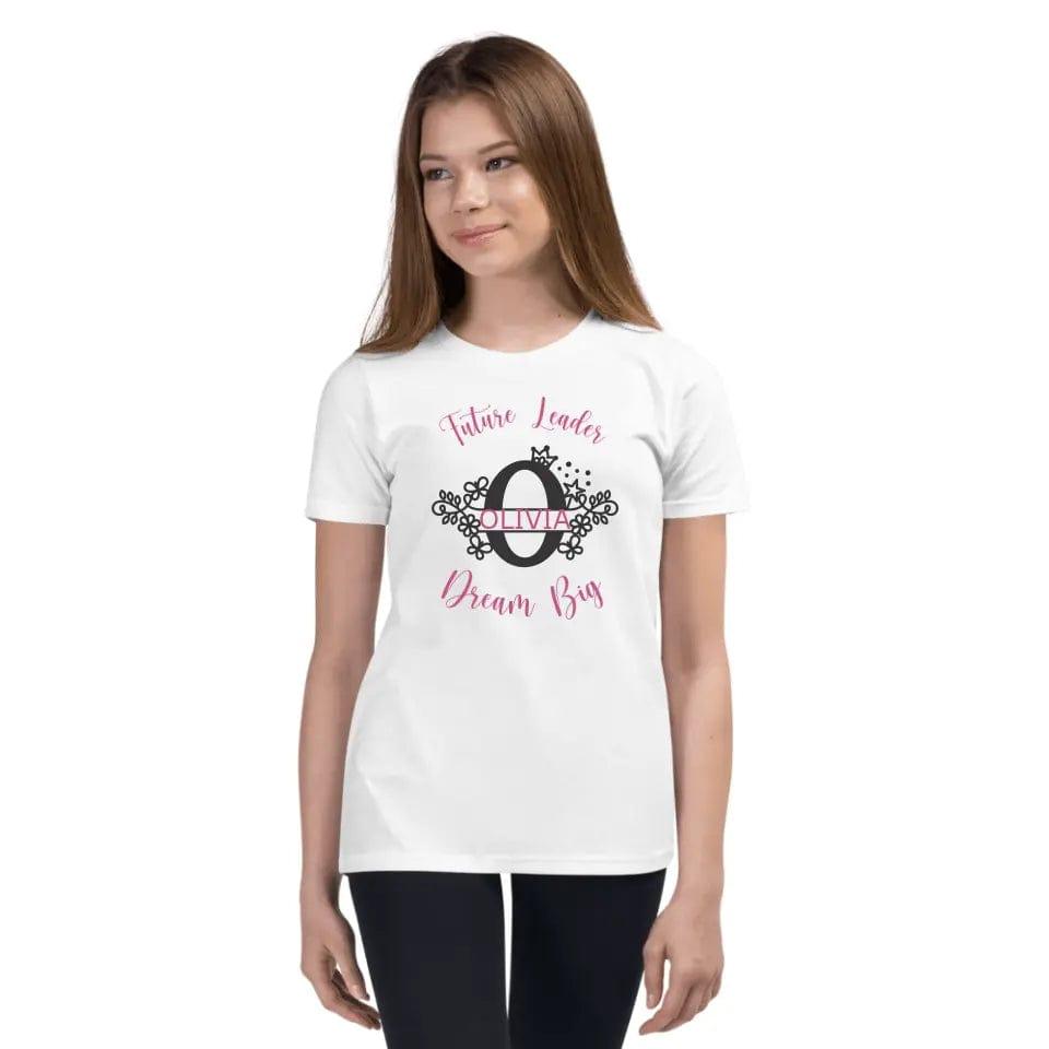 Custom Floral Princess Split Letter Monogram T-Shirt - ART-TSH065 - ARTFULANE