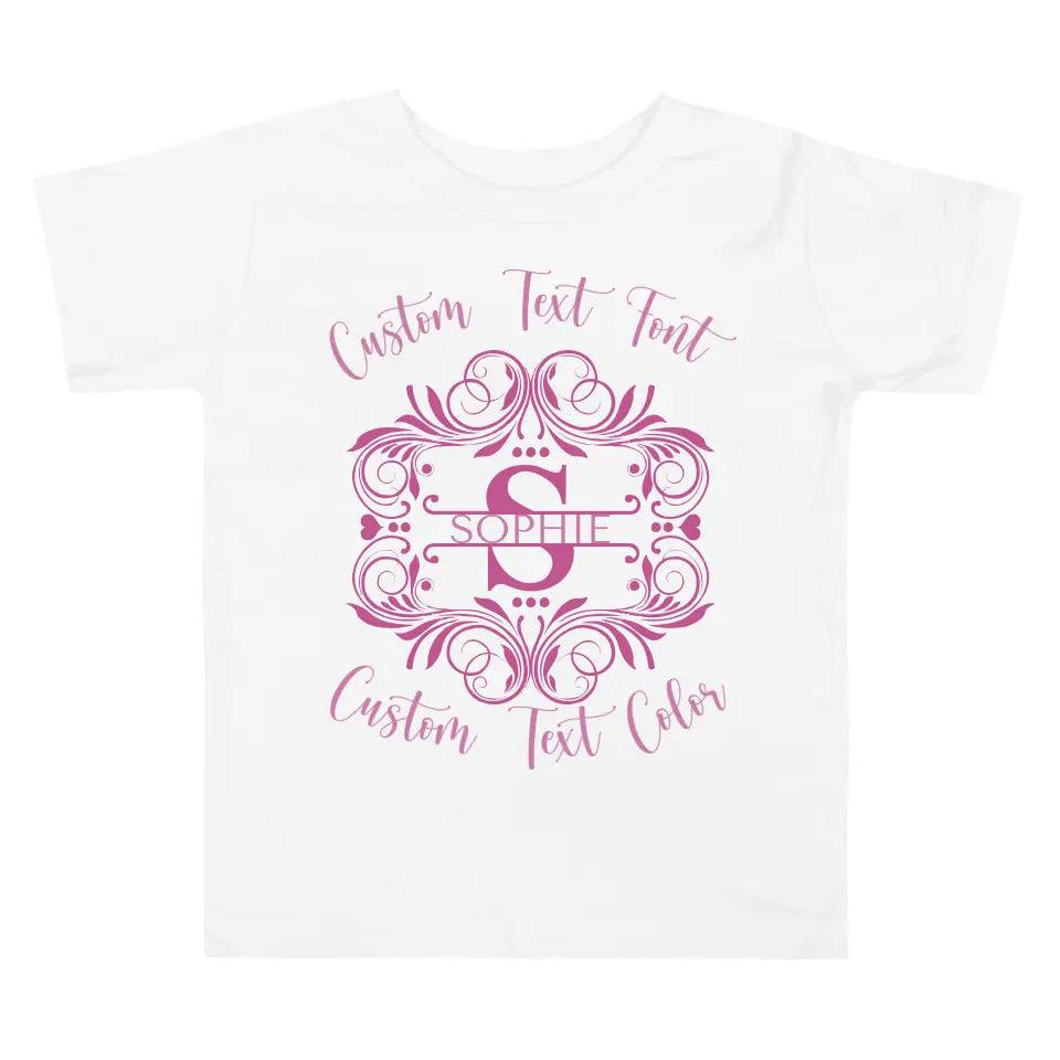 Custom Swirls Split Letter Monogram T-Shirt - ART-TSH069 - ARTFULANE