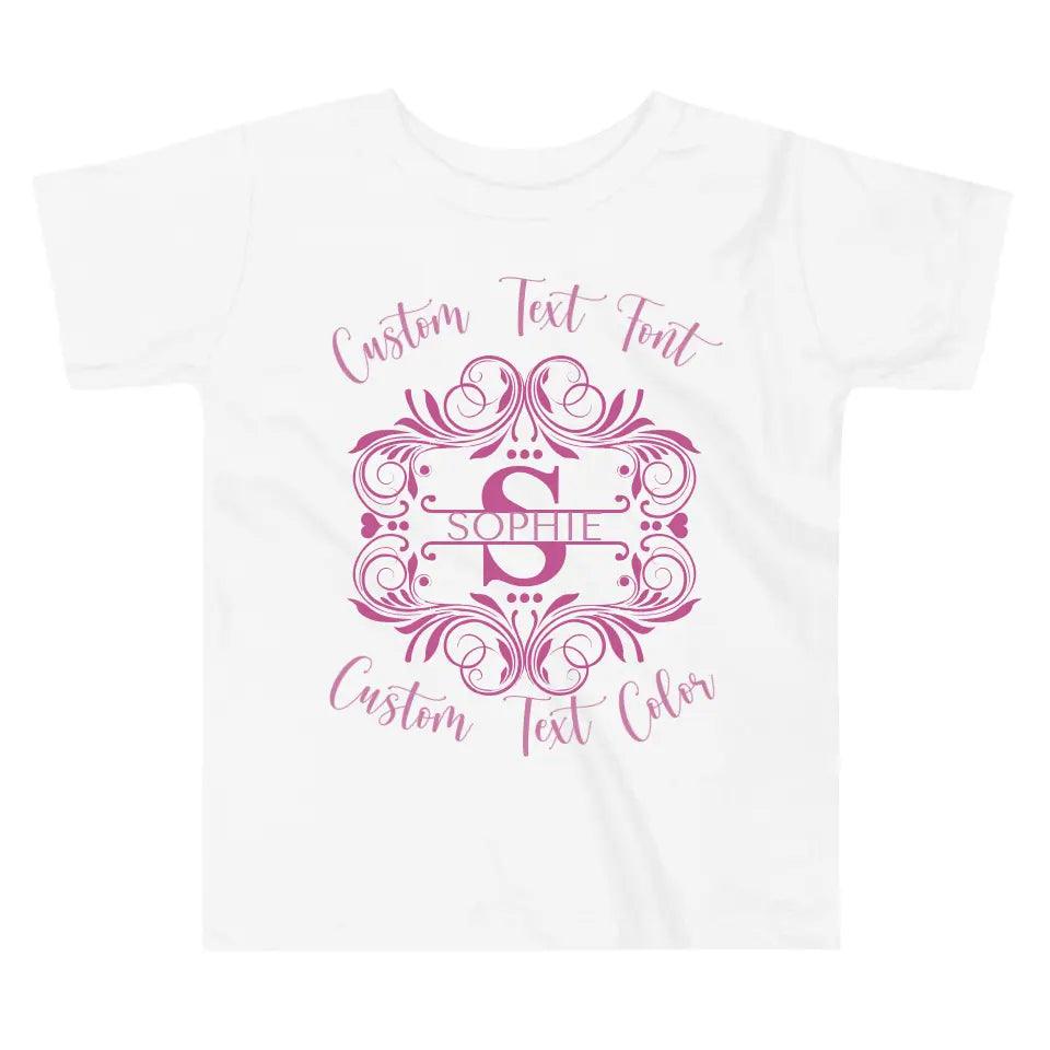 Custom Swirls Split Letter Monogram T-Shirt - ART-TSH069 - ARTFULANE