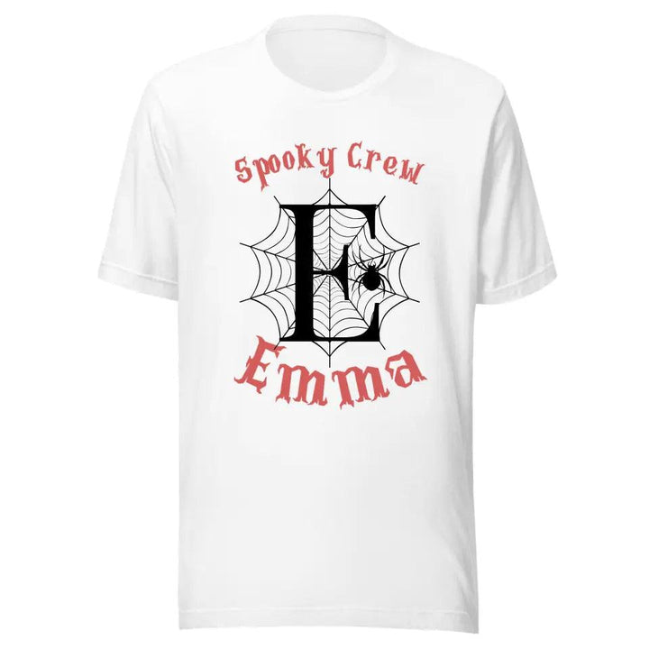 Custom Spooky Spider Web Initial T-Shirt - ART-TSH071 - ARTFULANE