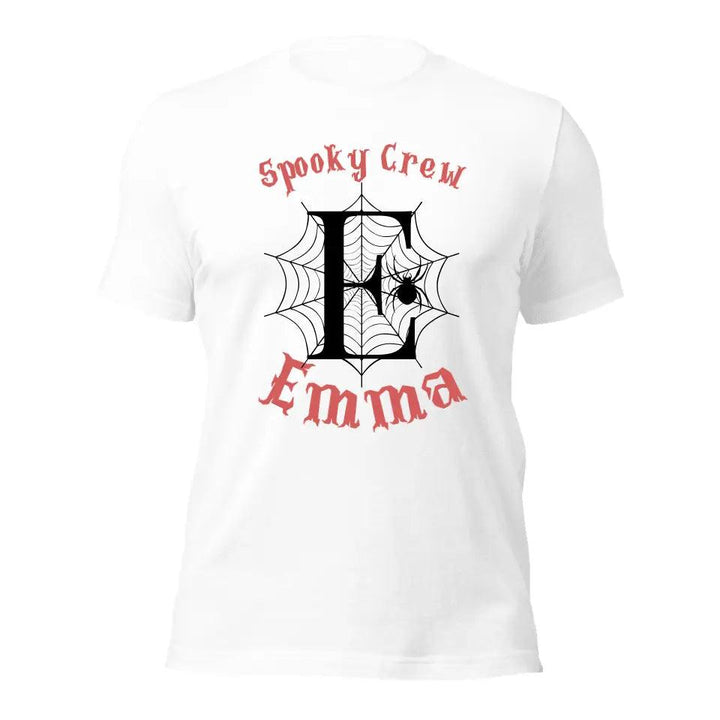 Custom Spooky Spider Web Initial T-Shirt - ART-TSH071 - ARTFULANE