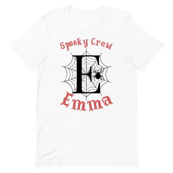 Custom Spooky Spider Web Initial T-Shirt - ART-TSH071 - ARTFULANE