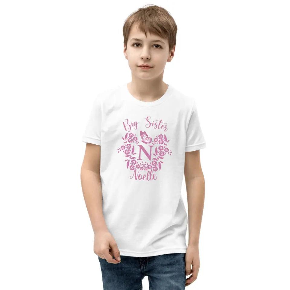 Custom Serif Initial with Flowers & Butterflies T-Shirt - ART-TSH072 - ARTFULANE