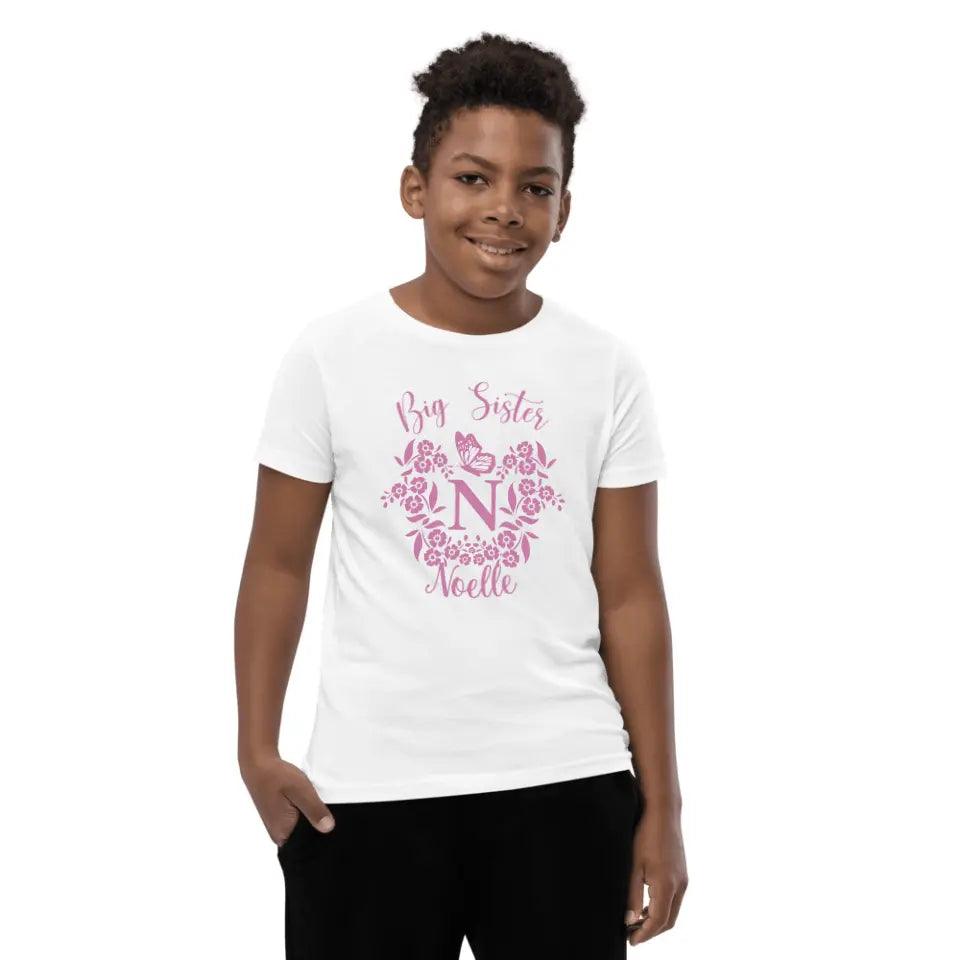 Custom Serif Initial with Flowers & Butterflies T-Shirt - ART-TSH072 - ARTFULANE