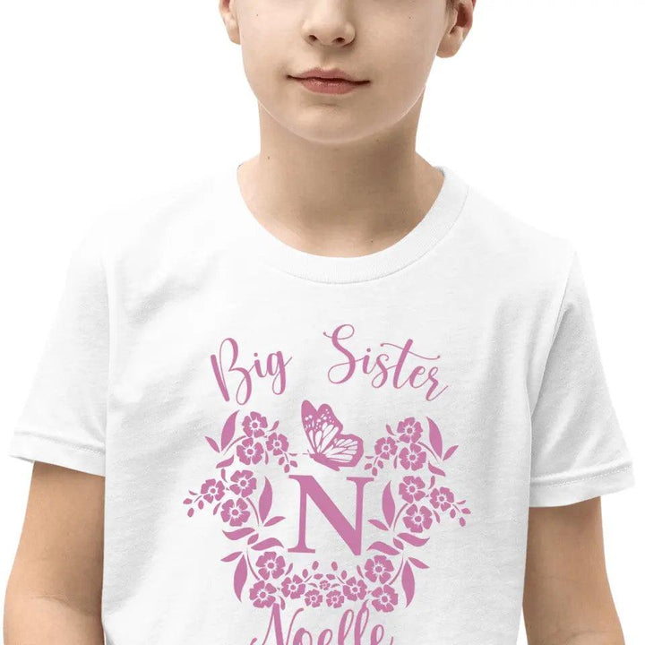 Custom Serif Initial with Flowers & Butterflies T-Shirt - ART-TSH072 - ARTFULANE