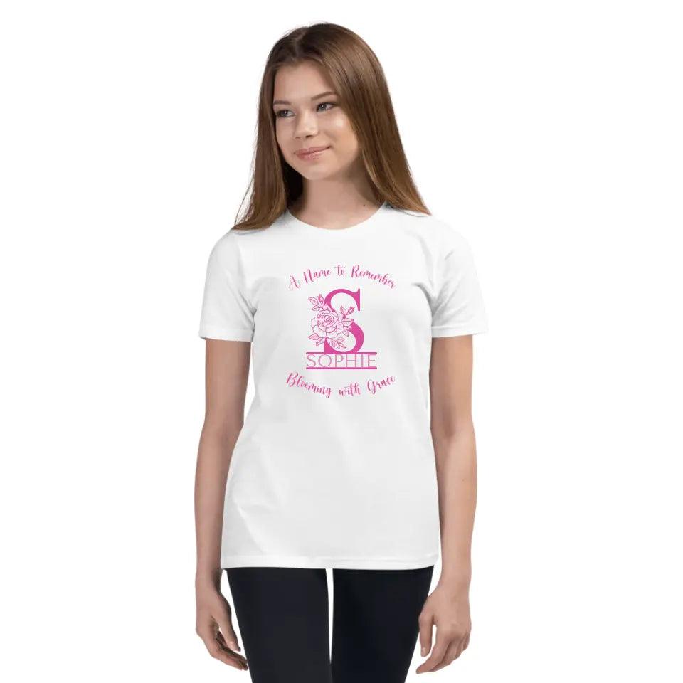 Custom Rose Split Letter Monogram T-Shirt - ART-TSH073 - ARTFULANE