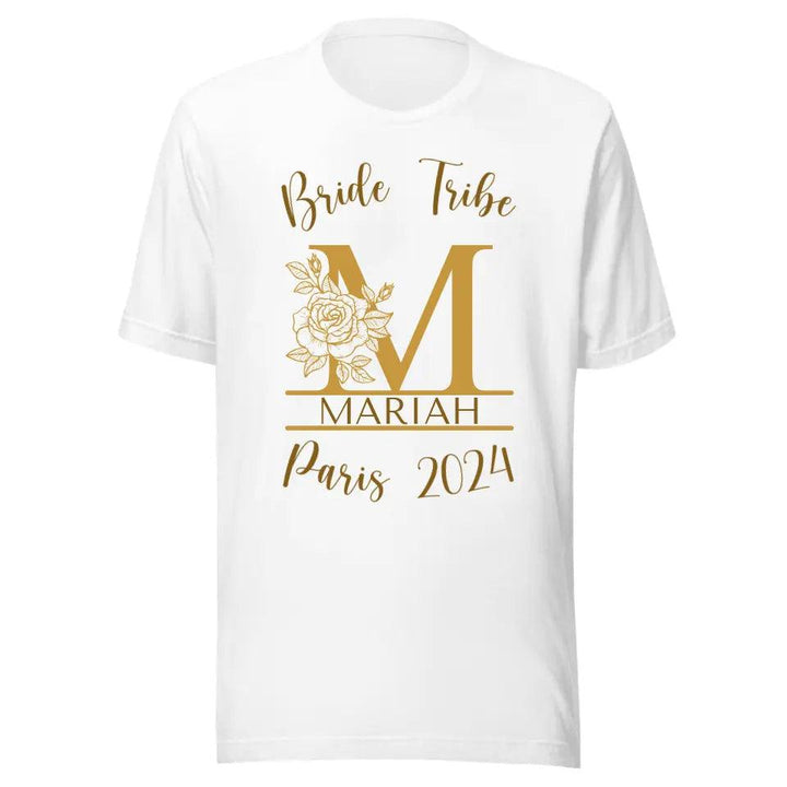 Custom Rose Split Letter Monogram T-Shirt - ART-TSH073 - ARTFULANE