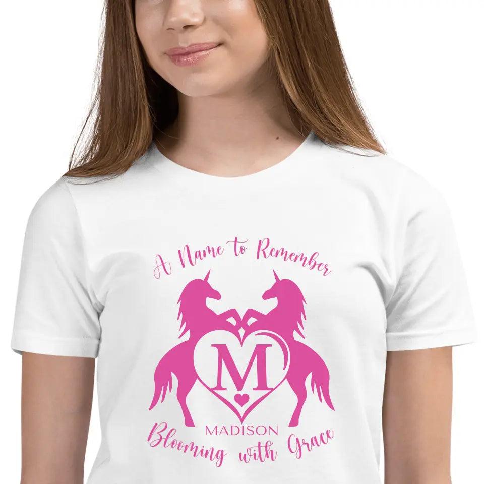 Custom Double Unicorn Heart Initial T-Shirt - ART-TSH074 - ARTFULANE