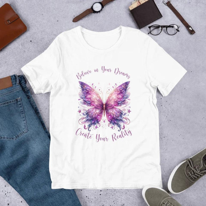 Custom Beautiful Glitter Print Butterflies T-Shirt - ART-TSH031 - ARTFULANE