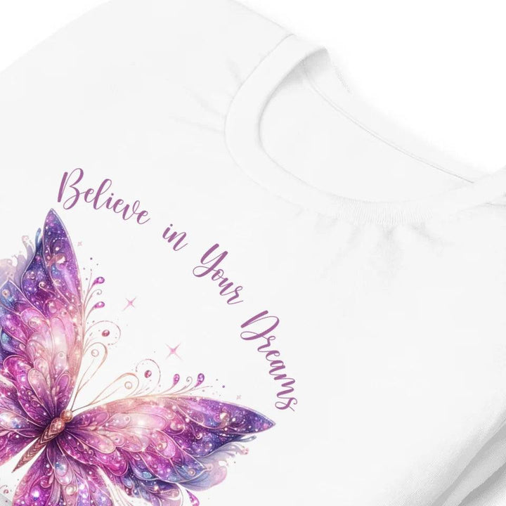 Custom Beautiful Glitter Print Butterflies T-Shirt - ART-TSH031 - ARTFULANE