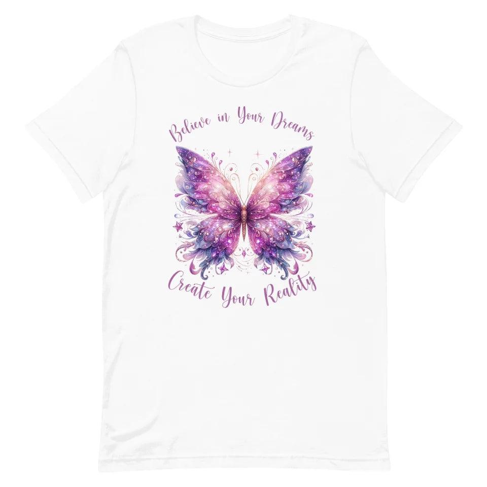 Custom Beautiful Glitter Print Butterflies T-Shirt - ART-TSH031 - ARTFULANE