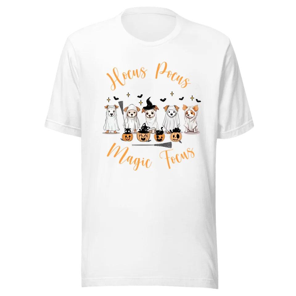 Custom Cute Retro Halloween Ghost Dogs T-Shirt - ART-TSH054 - ARTFULANE