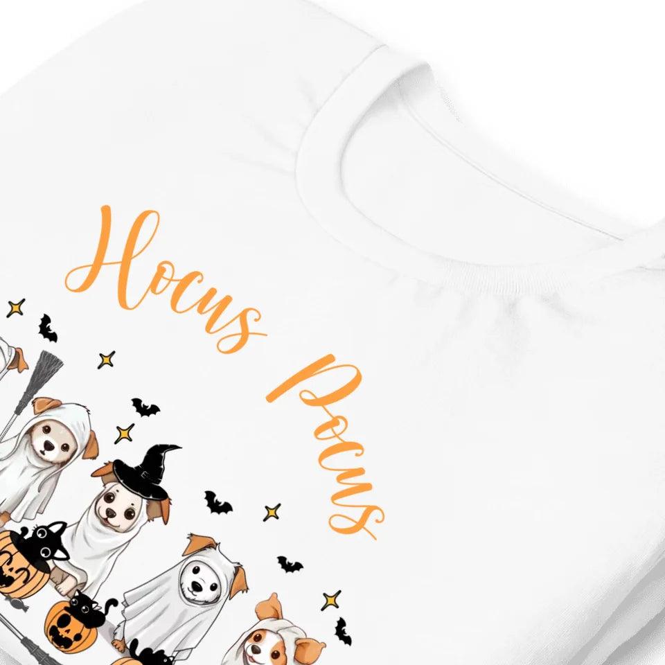 Custom Cute Retro Halloween Ghost Dogs T-Shirt - ART-TSH054 - ARTFULANE