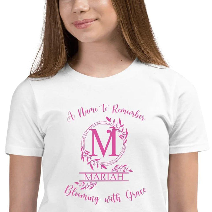 Custom Floral Initial Monogram T-Shirt - ART-TSH068 - ARTFULANE