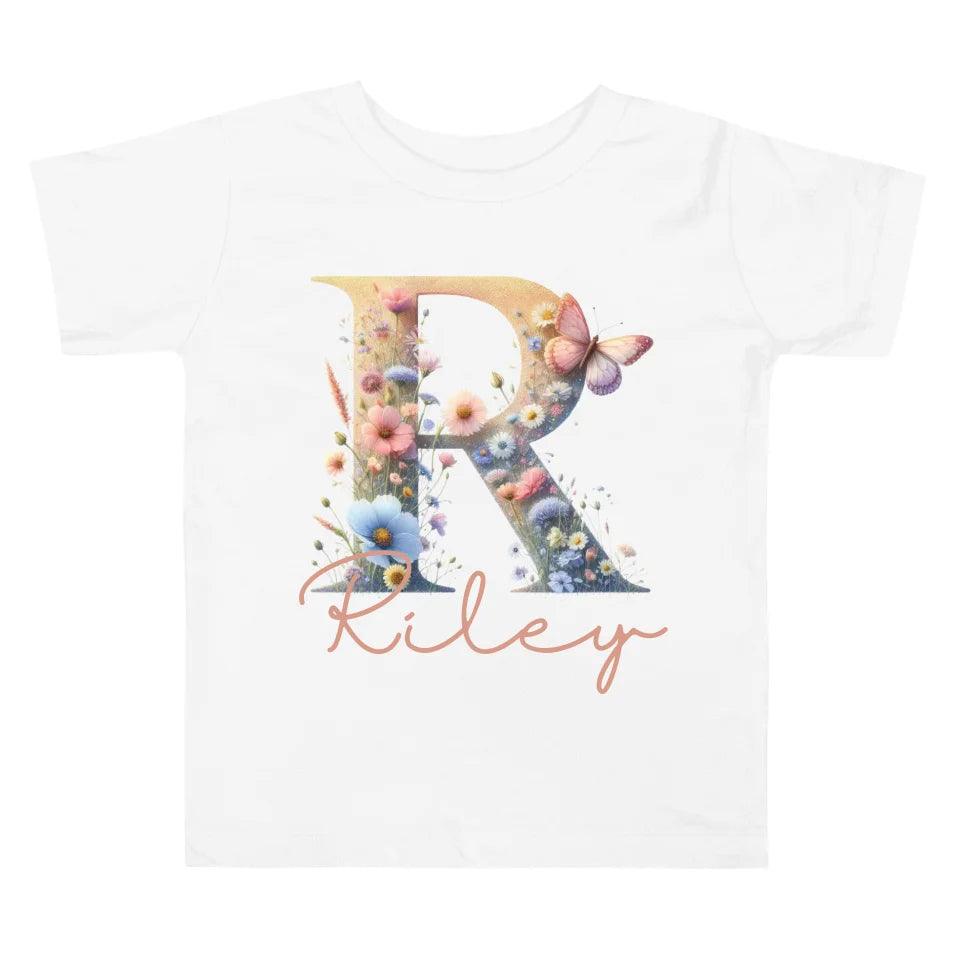 Custom Watercolor Wildflower Alphabet T-Shirt – ART-TSH003 - ARTFULANE