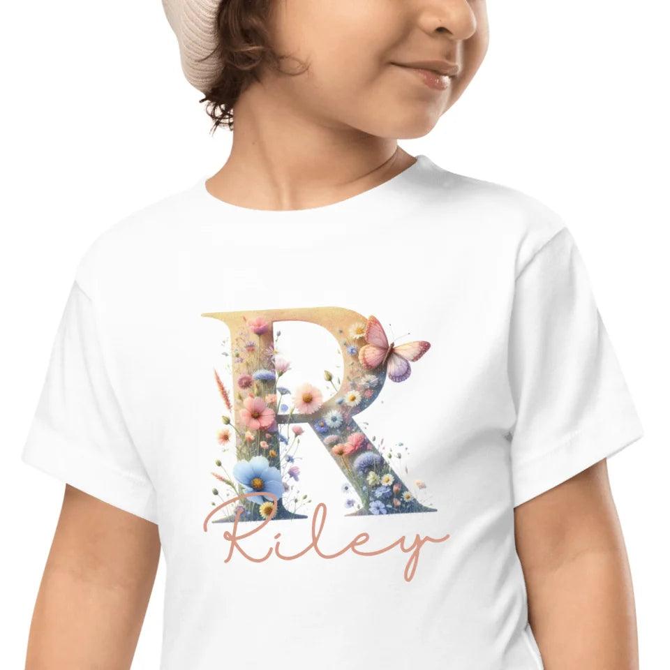 Custom Watercolor Wildflower Alphabet T-Shirt – ART-TSH003 - ARTFULANE