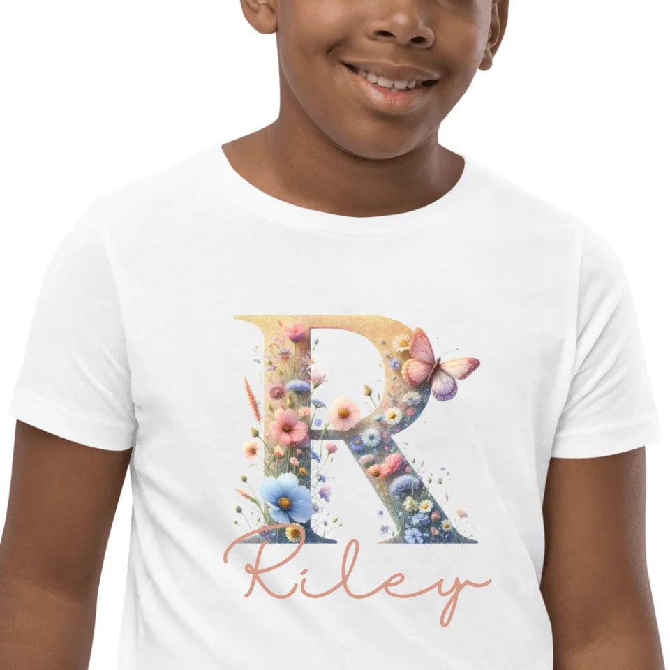 Custom Watercolor Wildflower Alphabet T-Shirt – ART-TSH003 - ARTFULANE