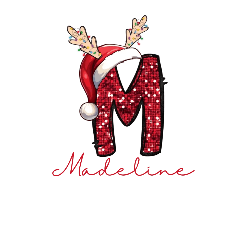 Custom Red Sequin Alphabet Christmas T-Shirt – ART-TSH015 - ARTFULANE