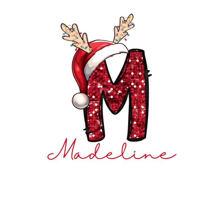 Custom Red Sequin Alphabet Christmas T-Shirt – ART-TSH015 - ARTFULANE