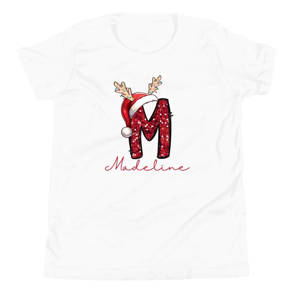 Custom Red Sequin Alphabet Christmas T-Shirt – ART-TSH015 - ARTFULANE