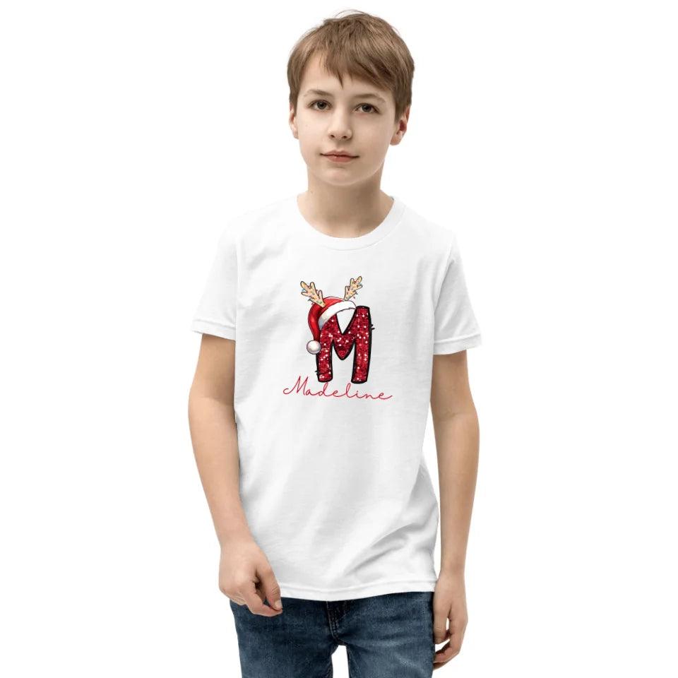 Custom Red Sequin Alphabet Christmas T-Shirt – ART-TSH015 - ARTFULANE