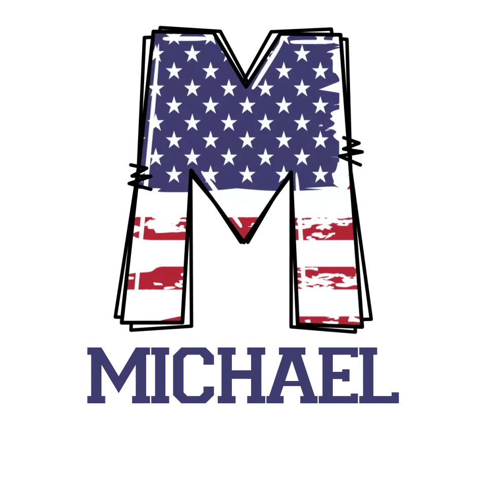 Custom USA Flag Alphabet T-Shirt – ART-TSH024 - ARTFULANE