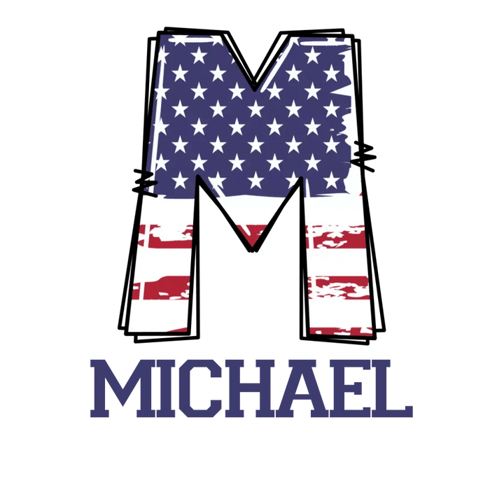 Custom USA Flag Alphabet T-Shirt – ART-TSH024 - ARTFULANE