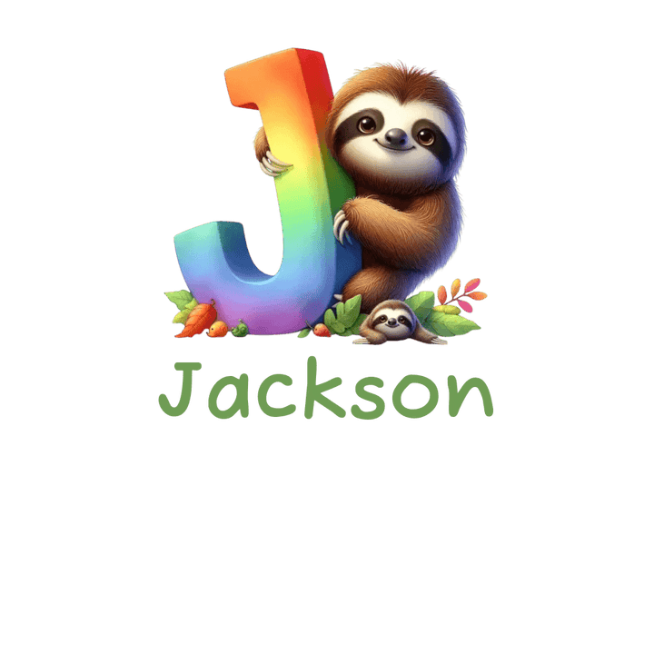 Custom Rainbow Letters Sloth T-Shirt – ART-TSH026 - ARTFULANE