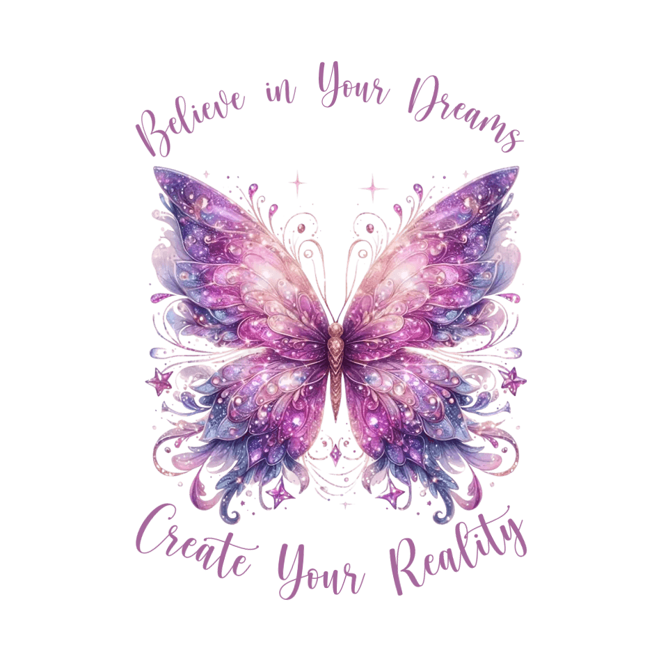 Custom Beautiful Glitter Print Butterflies T-Shirt - ART-TSH031 - ARTFULANE