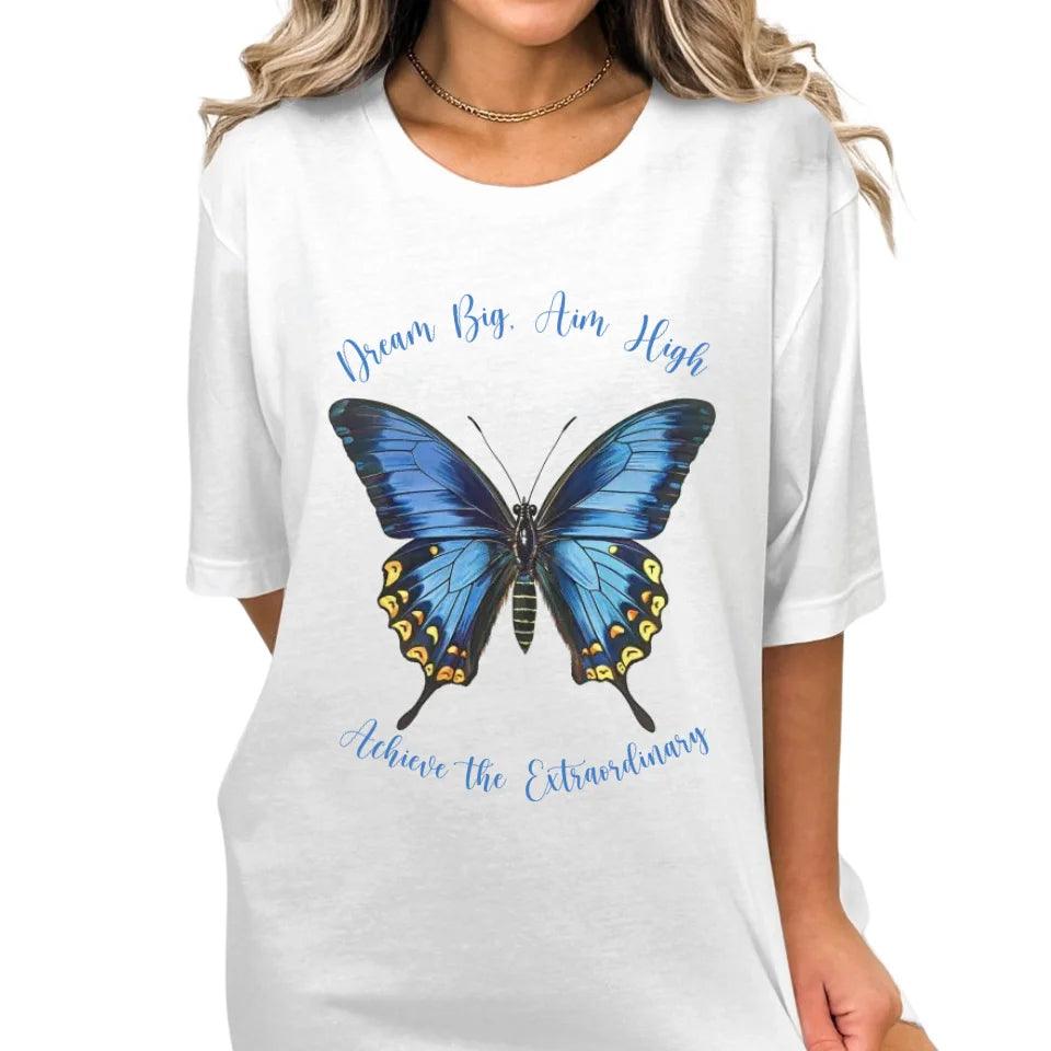 Custom Vintage Blue Butterflies T-Shirt - ART-TSH033 - ARTFULANE