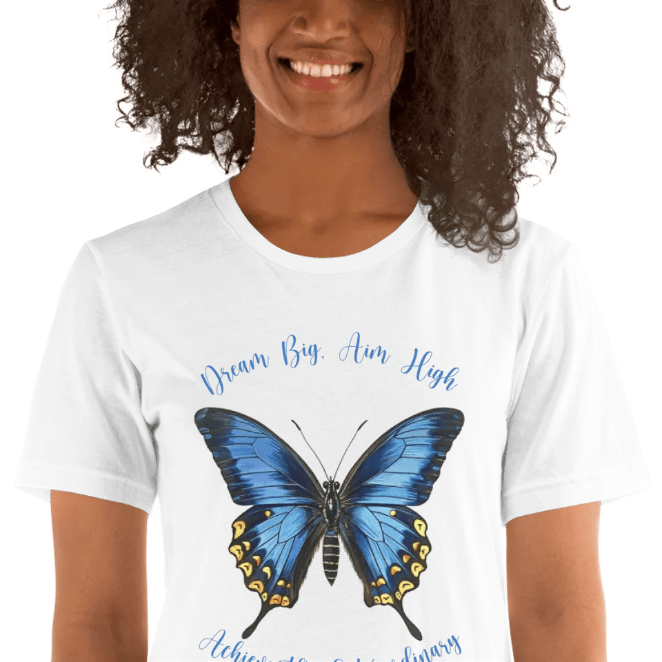 Custom Vintage Blue Butterflies T-Shirt - ART-TSH033 - ARTFULANE