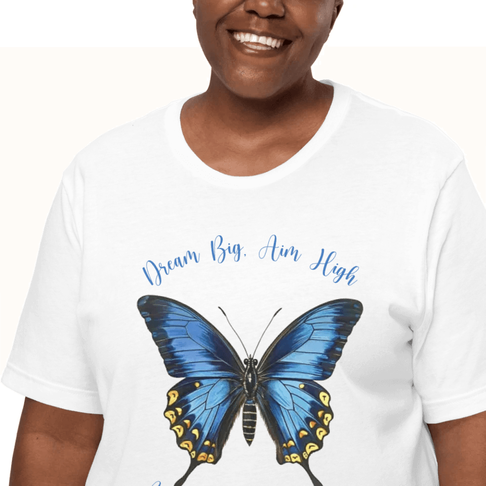 Custom Vintage Blue Butterflies T-Shirt - ART-TSH033 - ARTFULANE