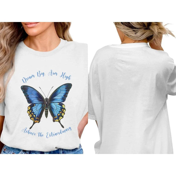 Custom Vintage Blue Butterflies T-Shirt - ART-TSH033 - ARTFULANE