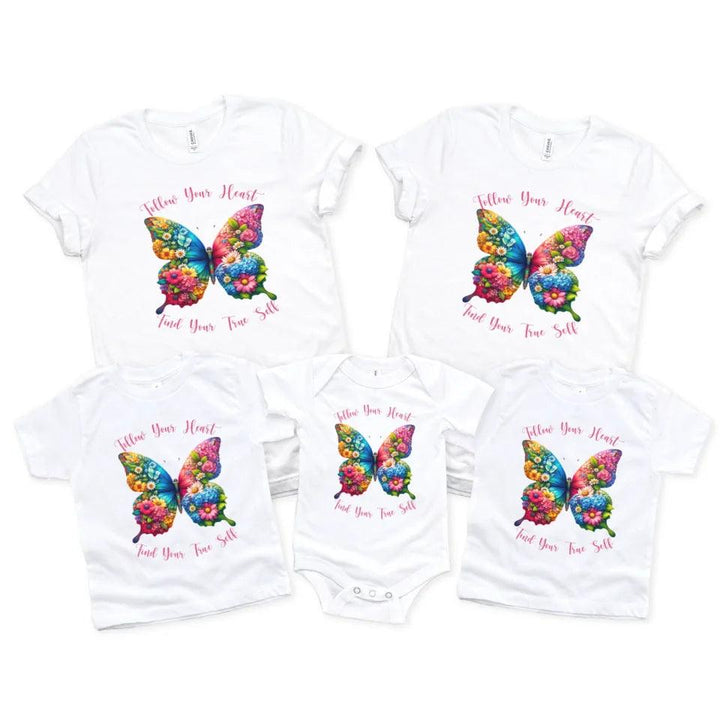 Custom Beautiful Floral Butterflies T-Shirt - ART-TSH036 - ARTFULANE