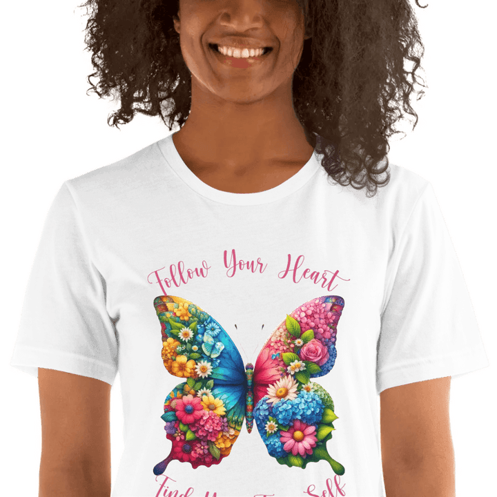 Custom Beautiful Floral Butterflies T-Shirt - ART-TSH036 - ARTFULANE