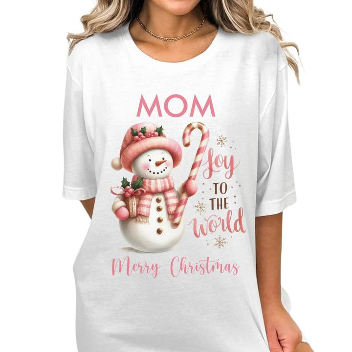 Custom Pink Christmas T-Shirt - ART-TSH041 - ARTFULANE