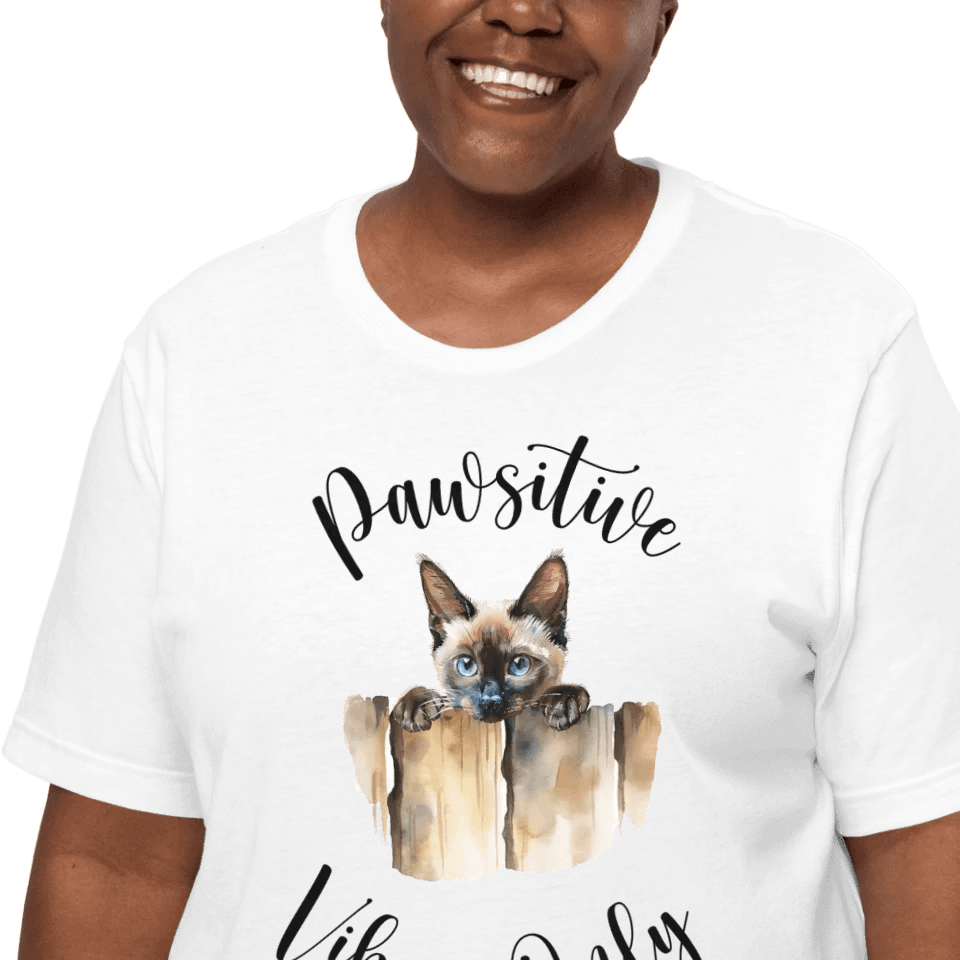 Custom Adorable Realistic Cat Peeking T-Shirt - ART-TSH045 - ARTFULANE