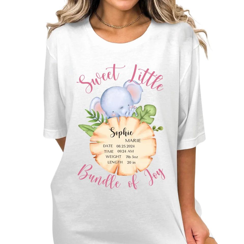 Custom Cute Elephant Safari Baby Announcement T-Shirt - ART-TSH048 - ARTFULANE