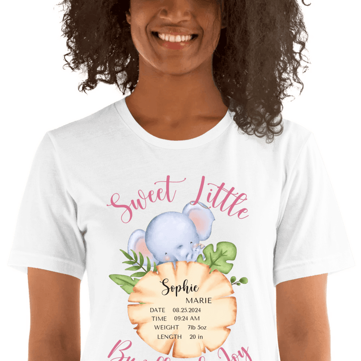 Custom Cute Elephant Safari Baby Announcement T-Shirt - ART-TSH048 - ARTFULANE