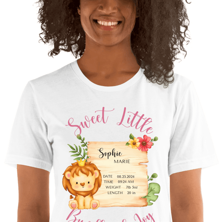 Custom Cute Lion Safari Baby Announcement T-Shirt - ART-TSH049 - ARTFULANE