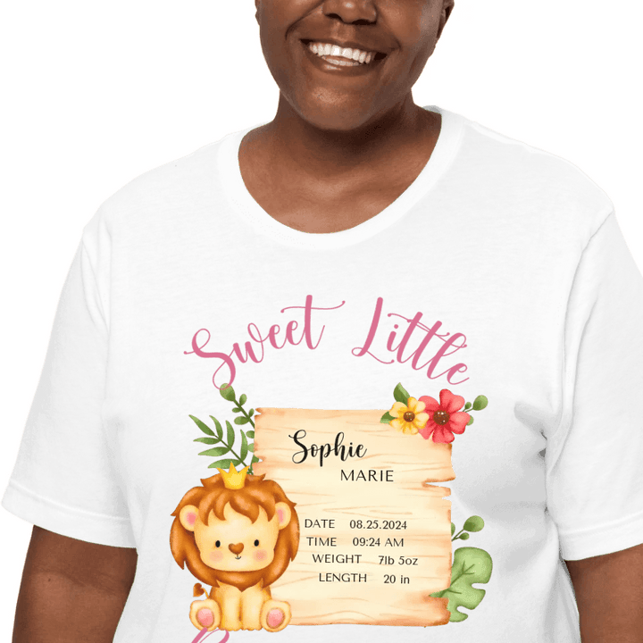 Custom Cute Lion Safari Baby Announcement T-Shirt - ART-TSH049 - ARTFULANE